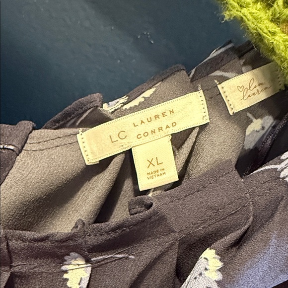 LC Lauren Conrad Floral Midi Dress - Navy and White - Picture 2 of 3